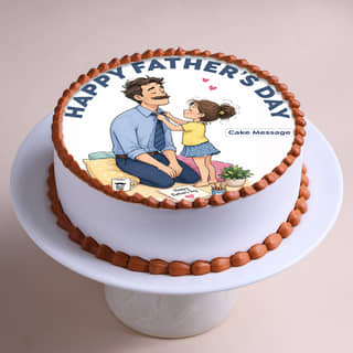 Front View of Fathers Day Daughter Love Cake Front View of Fathers Day Daughter Love Cake