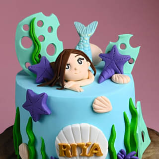 Order Mystical Mermaid Fondant Cake Online Order Mystical Mermaid Fondant Cake Online