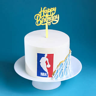 Front View of NBA fan Birthday Cake