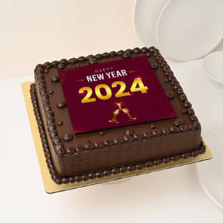 New Year 2024 Delicious Photo Cake