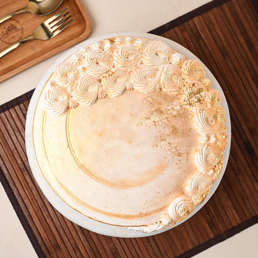 Top View New Year Butterscotch Cake