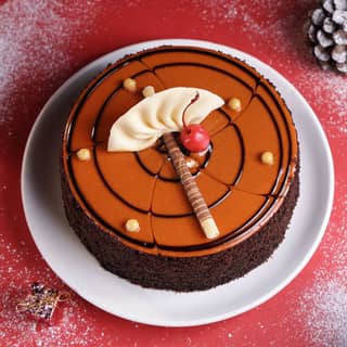 Top-Down View of Butterscotch New Year Cake