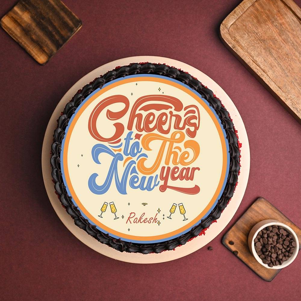 New Year Charm Photo Cake