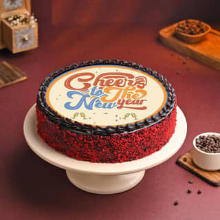 New Year Charm Photo Cake New Year Charm Photo Cake