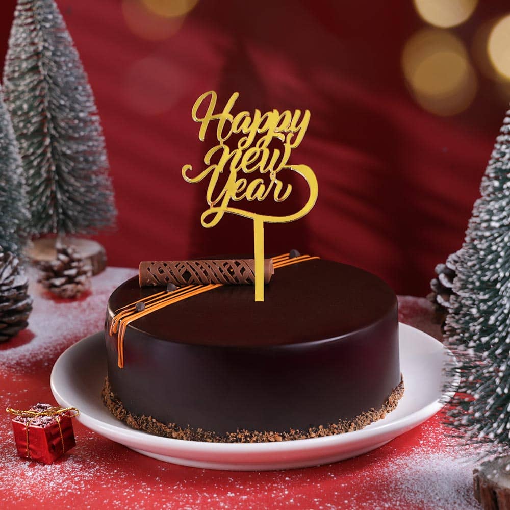 New Year Choco Truffle Cake