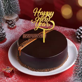 Top View of New Year Choco Truffle Cake Top View of New Year Choco Truffle Cake