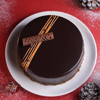 Side View of New Year Choco Truffle Cake Side View of New Year Choco Truffle Cake