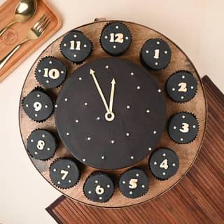 New Year Chocolate Clock Cake