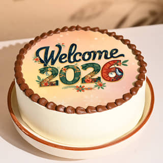 New Year Greetings Cake
