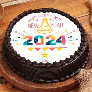 New Year Choco Poster Cake