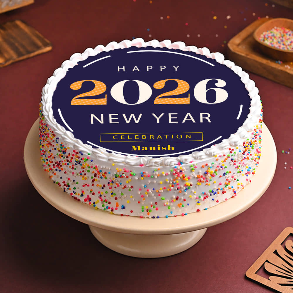 Happy New Year Poster Cake