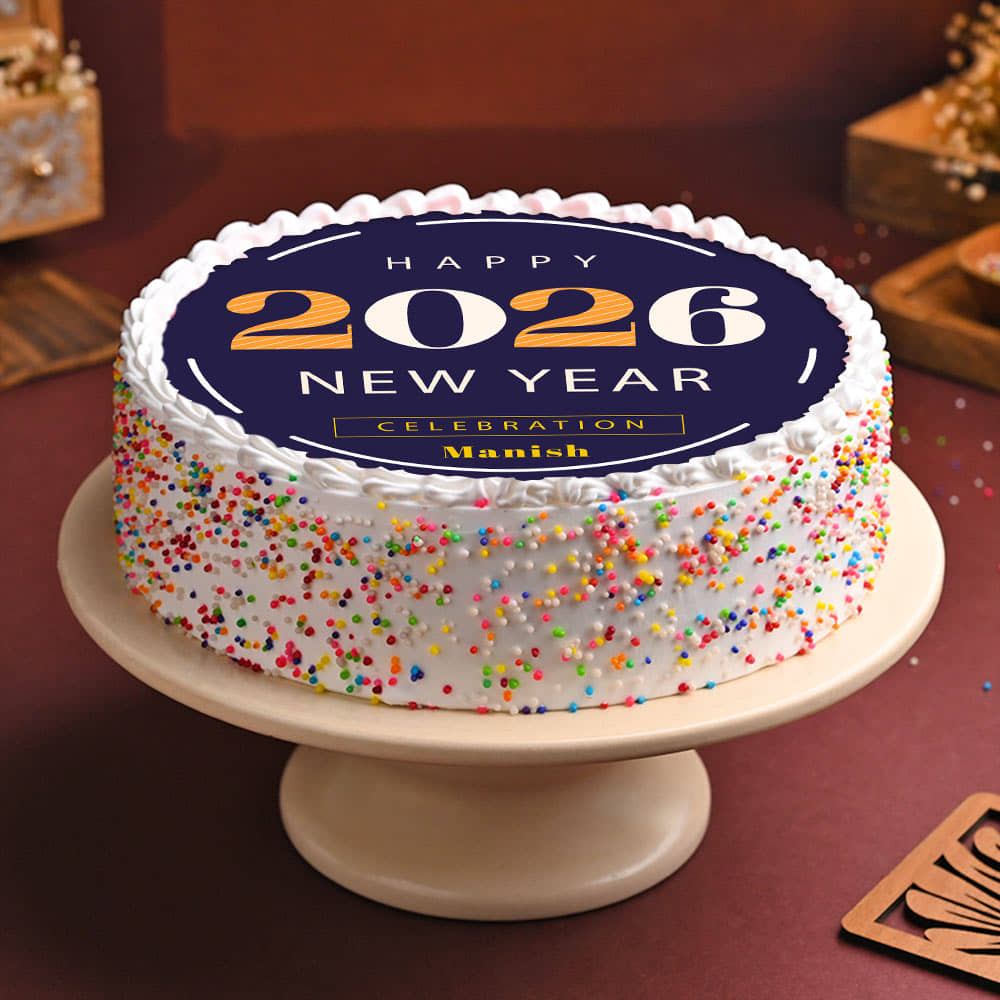 Happy New Year Poster Cake