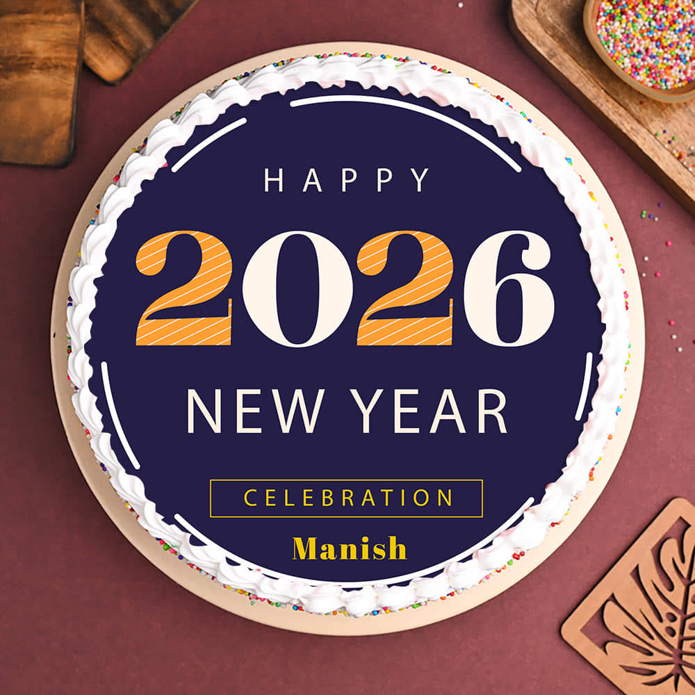 Happy New Year Poster Cake