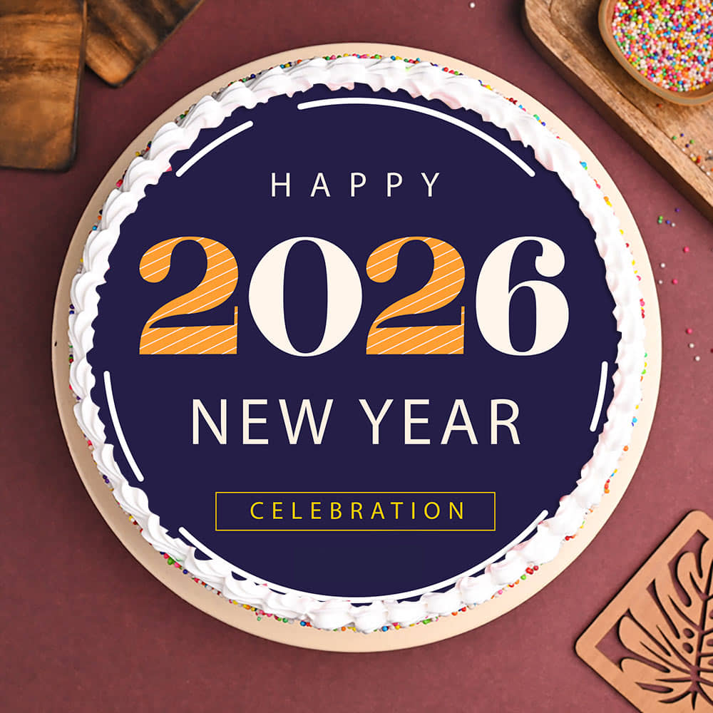 Happy New Year Poster Cake