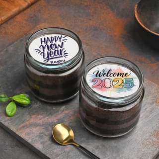 New Year Wishes Chocolate Jar Cake Duo