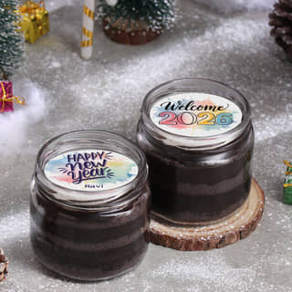 New Year Wishes Chocolate Jar Cake Duo