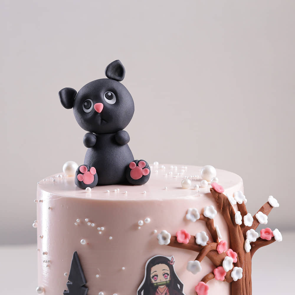 Nezuko Chan Demon Slayer Cake Zoomed View of Nezuko Chan Demon Slayer Cake