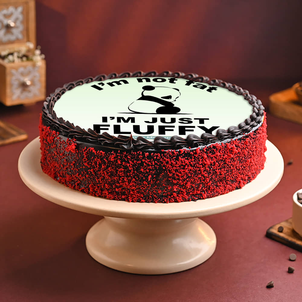 Front Angled View of Not Fat Just Fluffy Panda Cake Front Angled View of Not Fat Just Fluffy Panda Cake