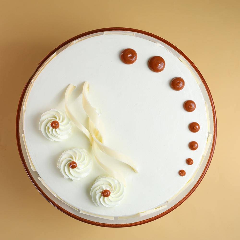 Top View of Delightful Butterscotch Birthday Cake