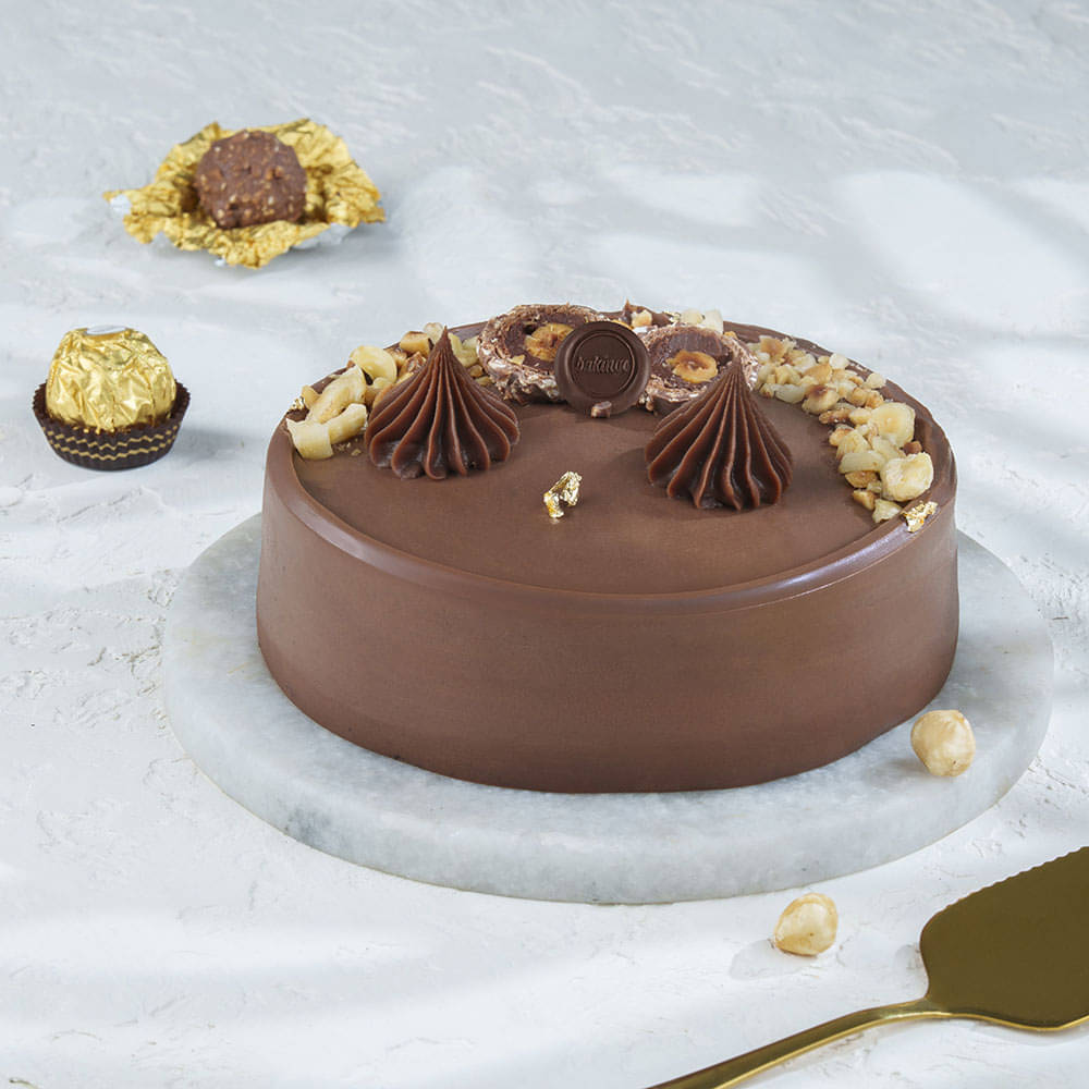 Top View Ferrero Rocher Cake