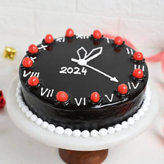 Cherry Choco Clock Cake for New Year