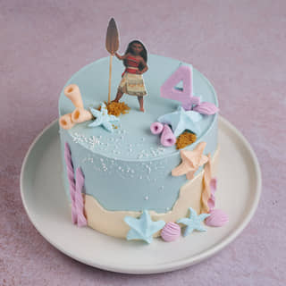 Top View of Ocean Voyage Moana Cake