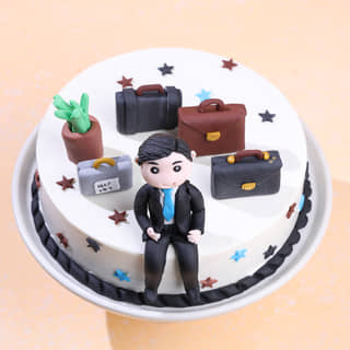 Zoomed View of Office Suitcase Cake