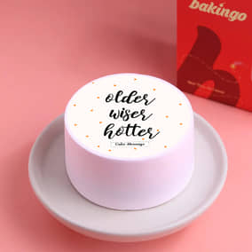 Front View of Older Wiser Hotter Bento Cake