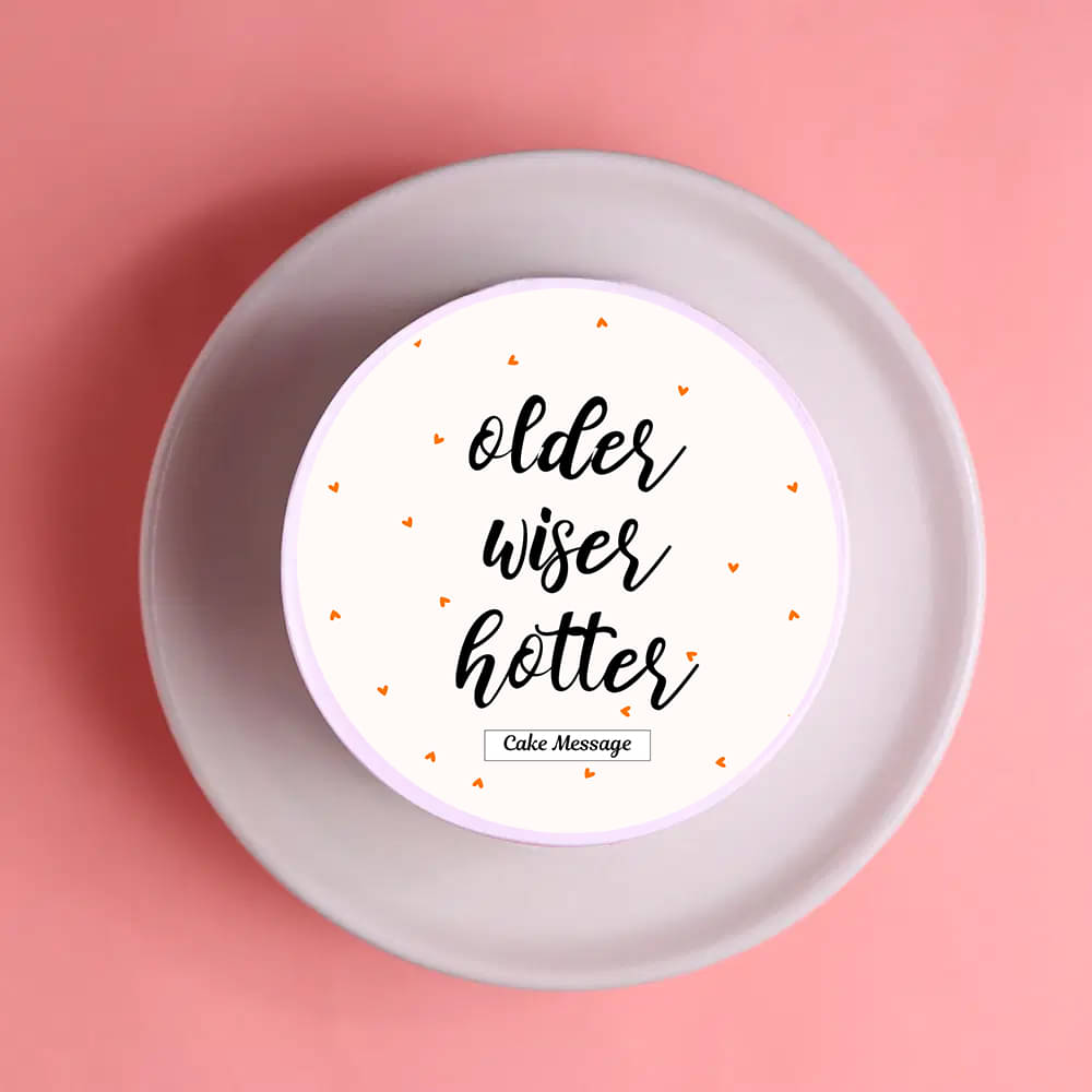 Top View of Older Wiser Hotter Bento Cake