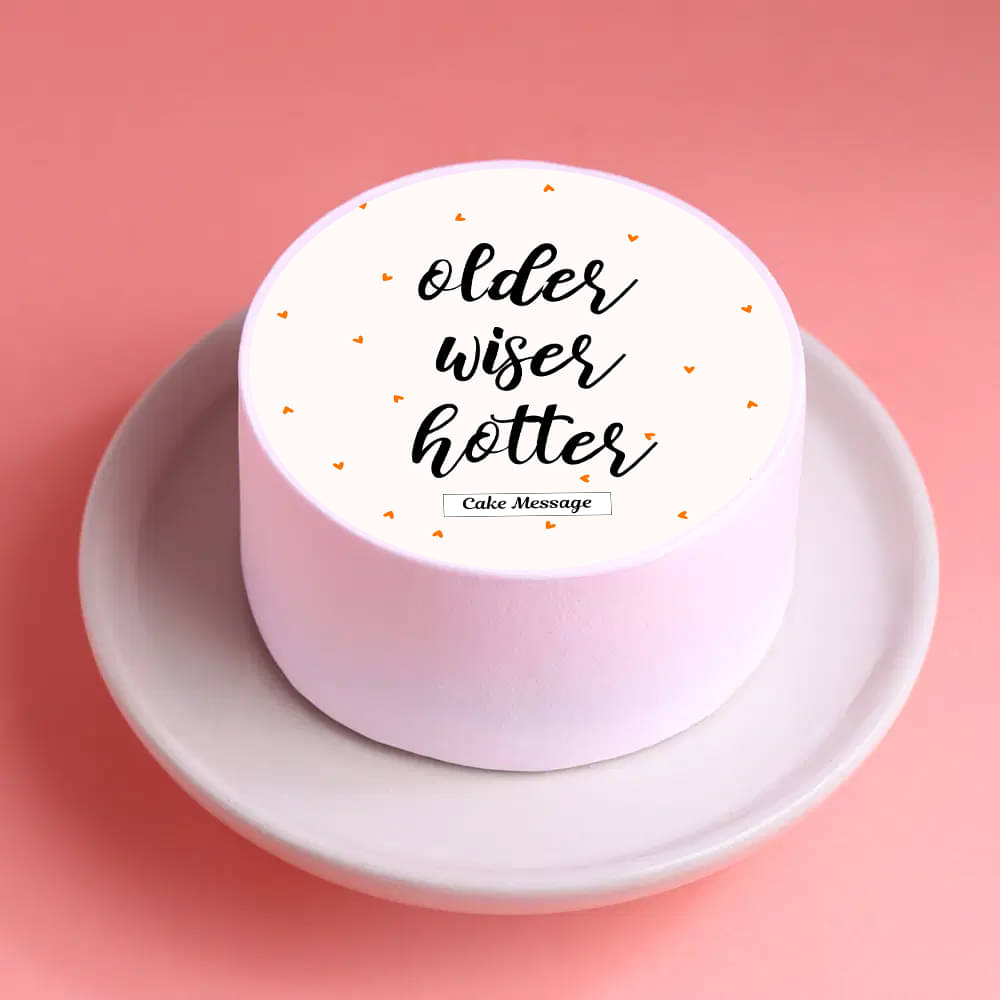 Front View of Older Wiser Hotter Bento Cake