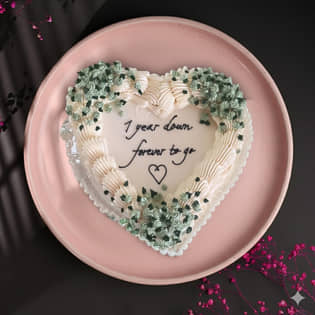 One Year Of Love Anniversary Cake