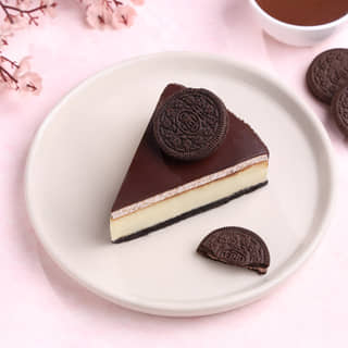 Top View of Classic Oreo Cheesecake Slice Top View of Classic Oreo Cheesecake Slice