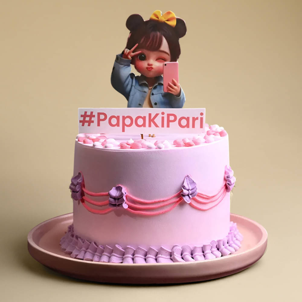Zoomed-In View of Papa Ki Pari Theme Cake