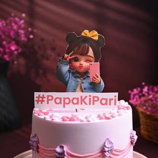 Zoomed-In View of Papa Ki Pari Theme Cake