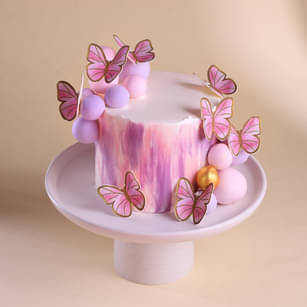 Pastel Hued Butterfly Cake
