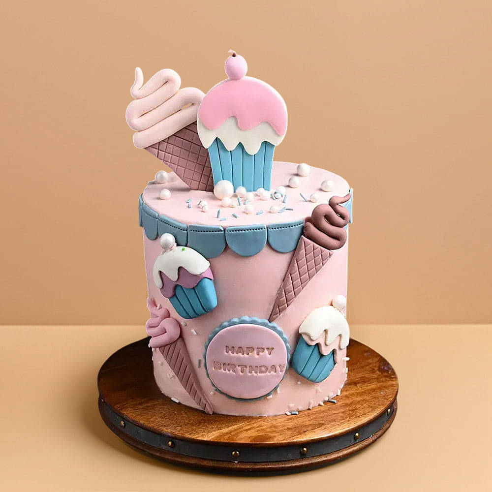 Pastel Paradise Birthday Cake