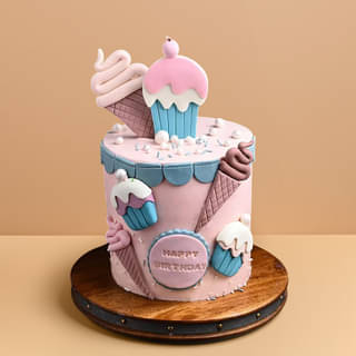 Pastel Paradise Birthday Cake