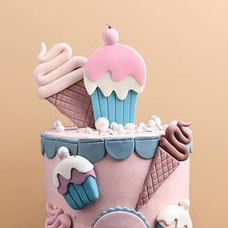 Zoomed-In View of Paradise Birthday Cake