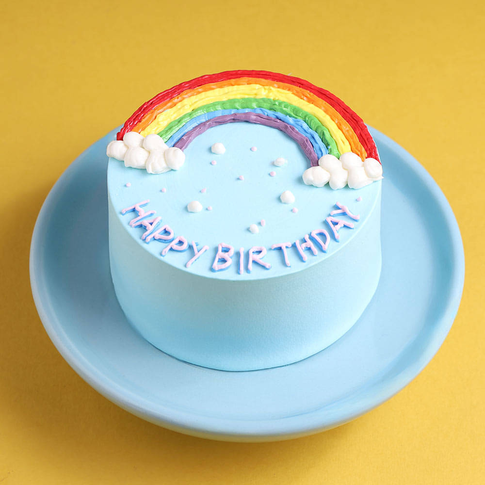 Rainbow Clouds Bento Cake