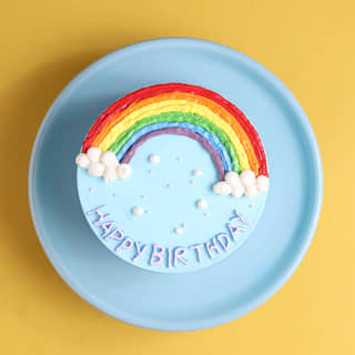 Rainbow Clouds Bento Cake