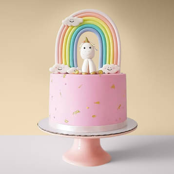 Order Pastel Rainbow Unicorn Semi Fondant Cake Online