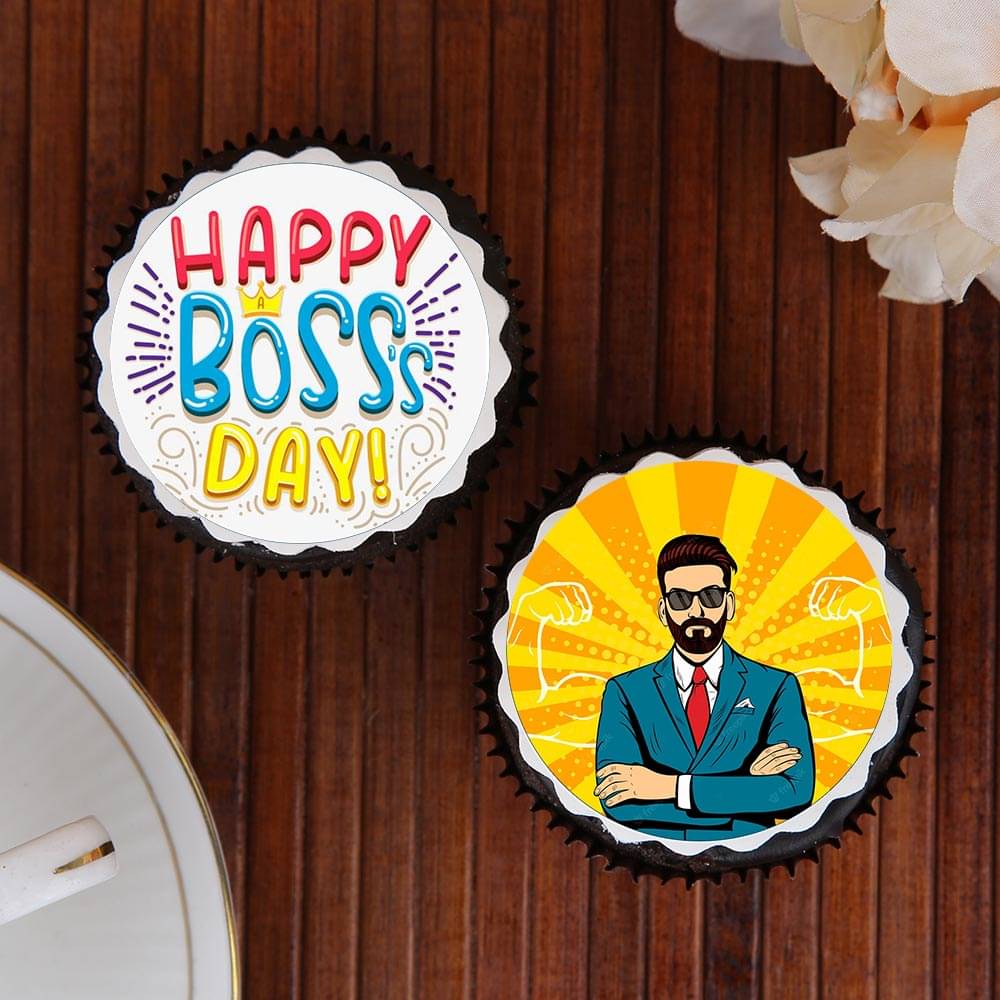 Set Of Two Cupcakes For Boss Day