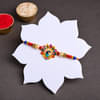 Peacock Rakhi With Dry Fruit Baklawa Laddoo