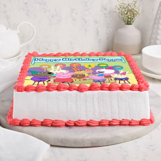 Side View of Peppa Pig Birthday Bash Cake