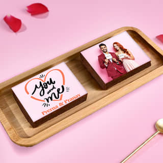 Personalised Couple Walnut Brownie Set