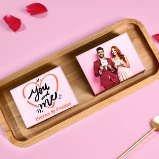 Front View of Couple Walnut Brownie Set