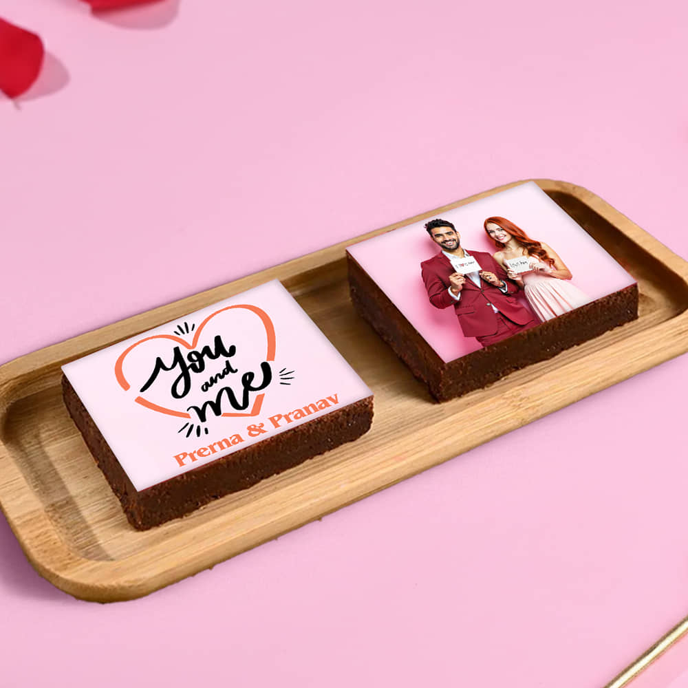 Side View of Couple Walnut Brownie Set