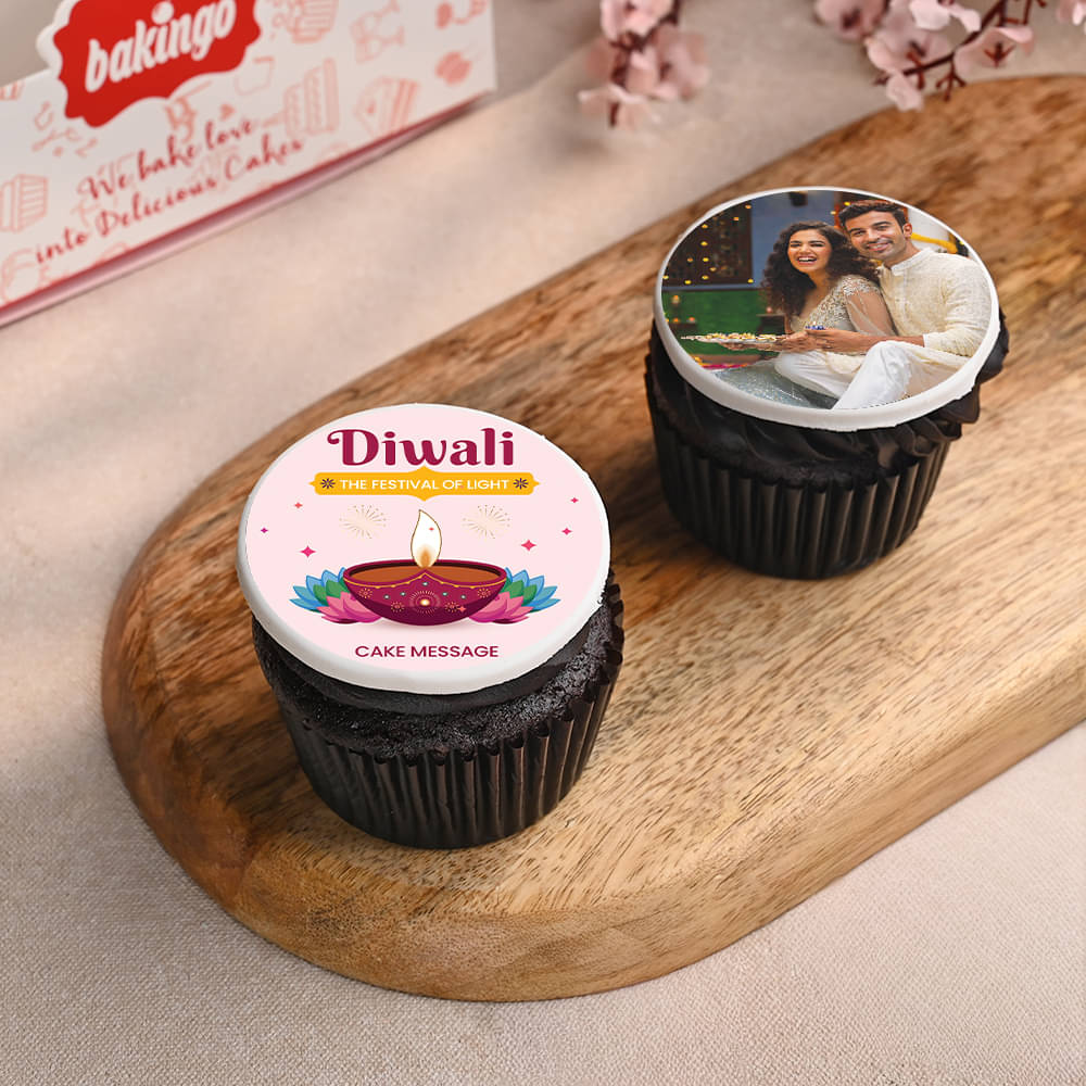 Personalised Diwali Cupcake Duo