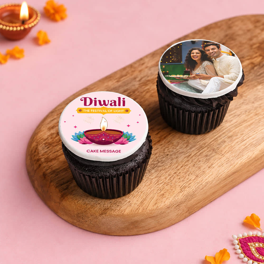Personalised Diwali Cupcake Duo