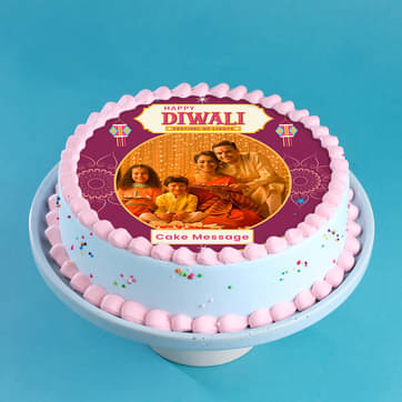 Personalised Happy Diwali Photo Cake